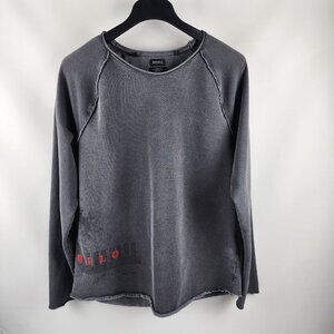 Buffalo David Bitton Sweatshirt Mens XXL Gray L/S Knit Pullover Logo